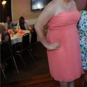 Stunning coral short formal dress. Jasmine B2 size 24 - fits like a 16 or 18